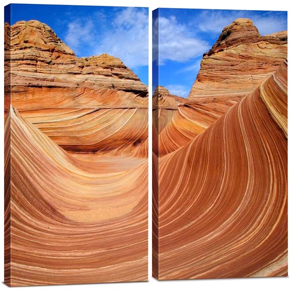 Desert Canvas Wall Art Decor - 2 Piece Set, Decorative Multi Panel Split Prints - Arizona Landscape Picture for Living Room, Kitchen, Bedroom, Office & Home Decor Gift