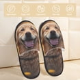 thumbnail image 2 of Fotbe Sunset Daisy Dog Pattern Women's Fuzzy Slippers Plush Slippers Fluffy Winter House Shoes Indoor and Outdoor-Large, 2 of 8