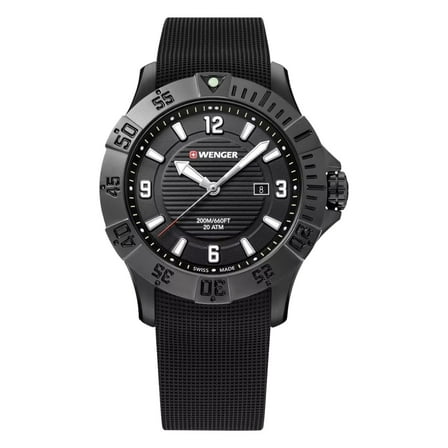 Wenger Swiss Army Men's 01.0641.134 Seaforce Black Dial Watch 43 mm MSRP $280