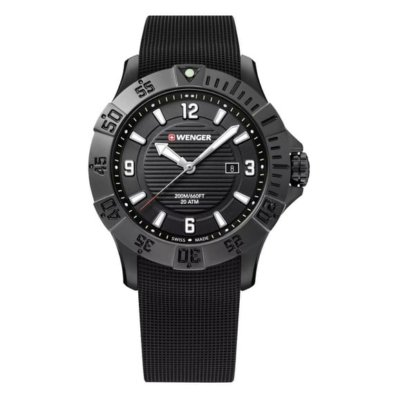 Wenger Swiss Army Men's 01.0641.134 Seaforce Black Dial Watch 43 mm MSRP $280