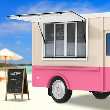 TFCFL 48"LX30"W inch Concession Stand Trailer Food Truck Serving Window w/ 4 Screen Windows & Hooks