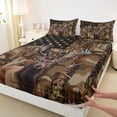 thumbnail image 3 of Homewish Boys Girls Jungle Safari Deer Twin Sheet Sets 3pcs,USA Flag Twin Fitted Sheet Microfiber,Tree Branches Breathable Flat Sheet,Breathable Home Decor, 3 of 7