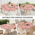 thumbnail image 7 of Pink Christmas Santa Pattern Round Fitted Tablecloth with Elastic Edge,Dining Table Cover Waterproof,Outdoor Round Tablecloth for Camping,Dining,Indoor and Outdoor, 7 of 7