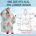 thumbnail image 4 of Oversized Wearable Blanket Hoodie,Colorful Mermaid Princess Pattern Sherpa Blanket Hoodie with Super Pockets,Super Warm Fuzzy Pullover for Women & Men, 4 of 6