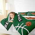 thumbnail image 5 of Feelyou Modern Basketball Player Bedding Comforter Set for Kid, Cartoon Ball Print Twin Comforter Sets, Stripes Abstract Green Reversible Bedding Set, Ultra Soft Bedroom Decor, 2 Pieces, 5 of 9