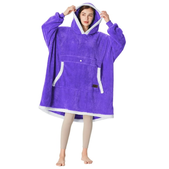 Catalonia Oversized Hoodie Blanket Sweatshirt,  Wearable Sherpa Fleece Giant Pullover for Adults Men Women Teenagers Wife Girlfriend Gift
