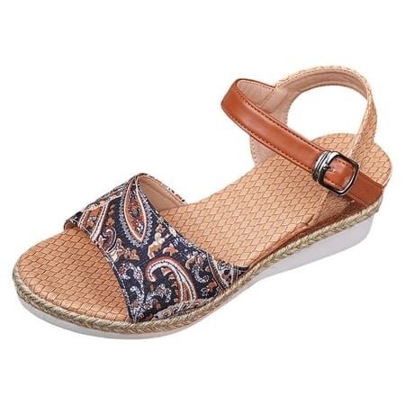 

Gzea Sandals Women Beach Summer New Fish Mouth Large Slope Heel Thick Sole Casual Women s Sandals Summer Sandals Black 38