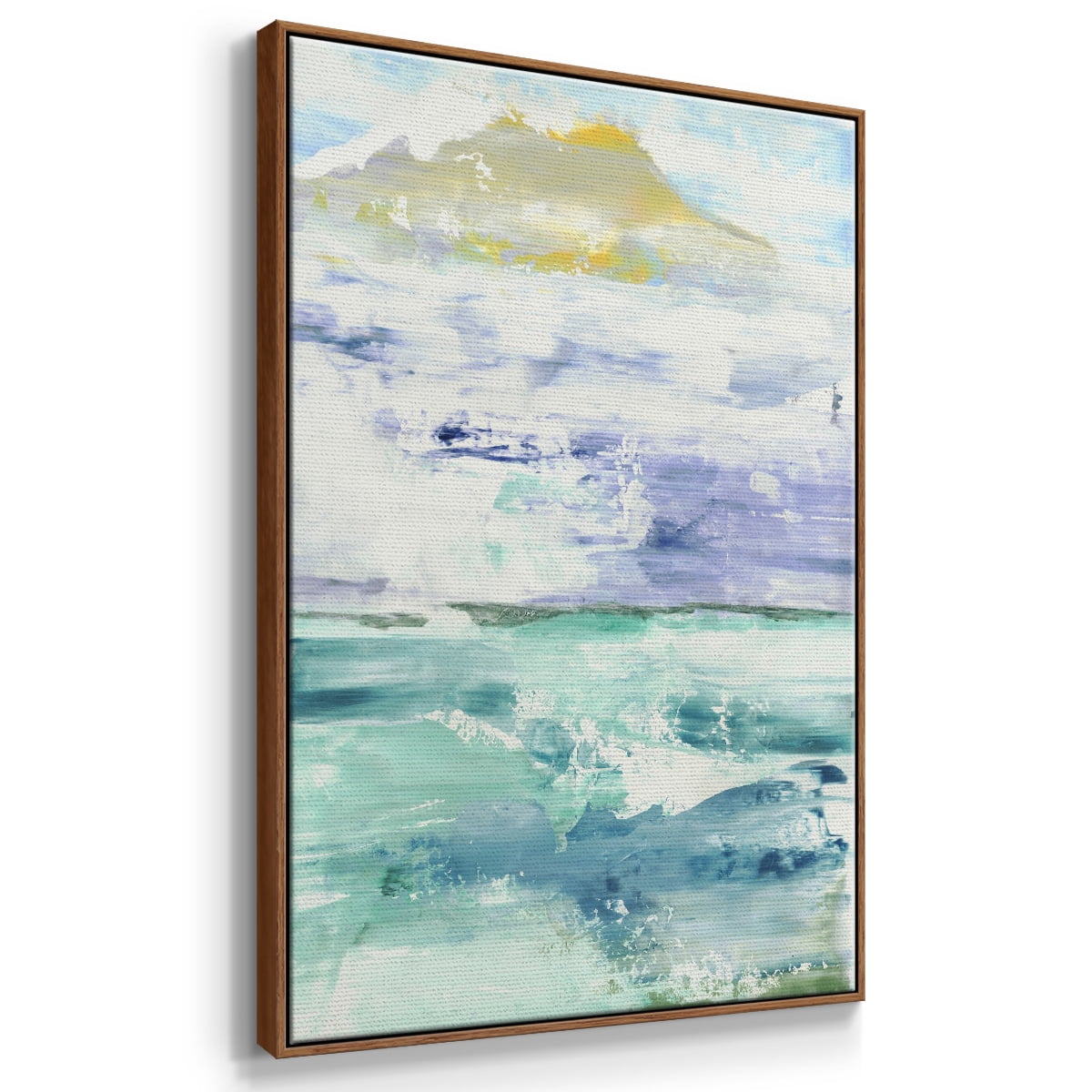 Fantasy Seascape Framed Premium Gallery Wrapped Canvas - Ready to Hang - 27 x 41 - Walnut Floating Frame