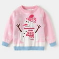 thumbnail image 2 of Tisuna Christmas Sweater For Toddler Girls Snowman Print Long Sleeve Crew Neck Tops Breathable Loose Autumn Winter Kids Pullover Clothes Pink Size 2-3 Years, 2 of 9