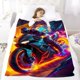 thumbnail image 5 of Motocicleta anti-pilling, suave, ligera, esponjosa y acogedora de lujo para hogar y cocina – Perfecta para niños y adultos,100X130cm, 5 of 6