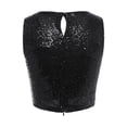thumbnail image 3 of Fshinging Basic Cute Women Tank Top Glitter Sequin Sleeveless Cropped Casual Summer Clothes 2026 Black L, 3 of 5