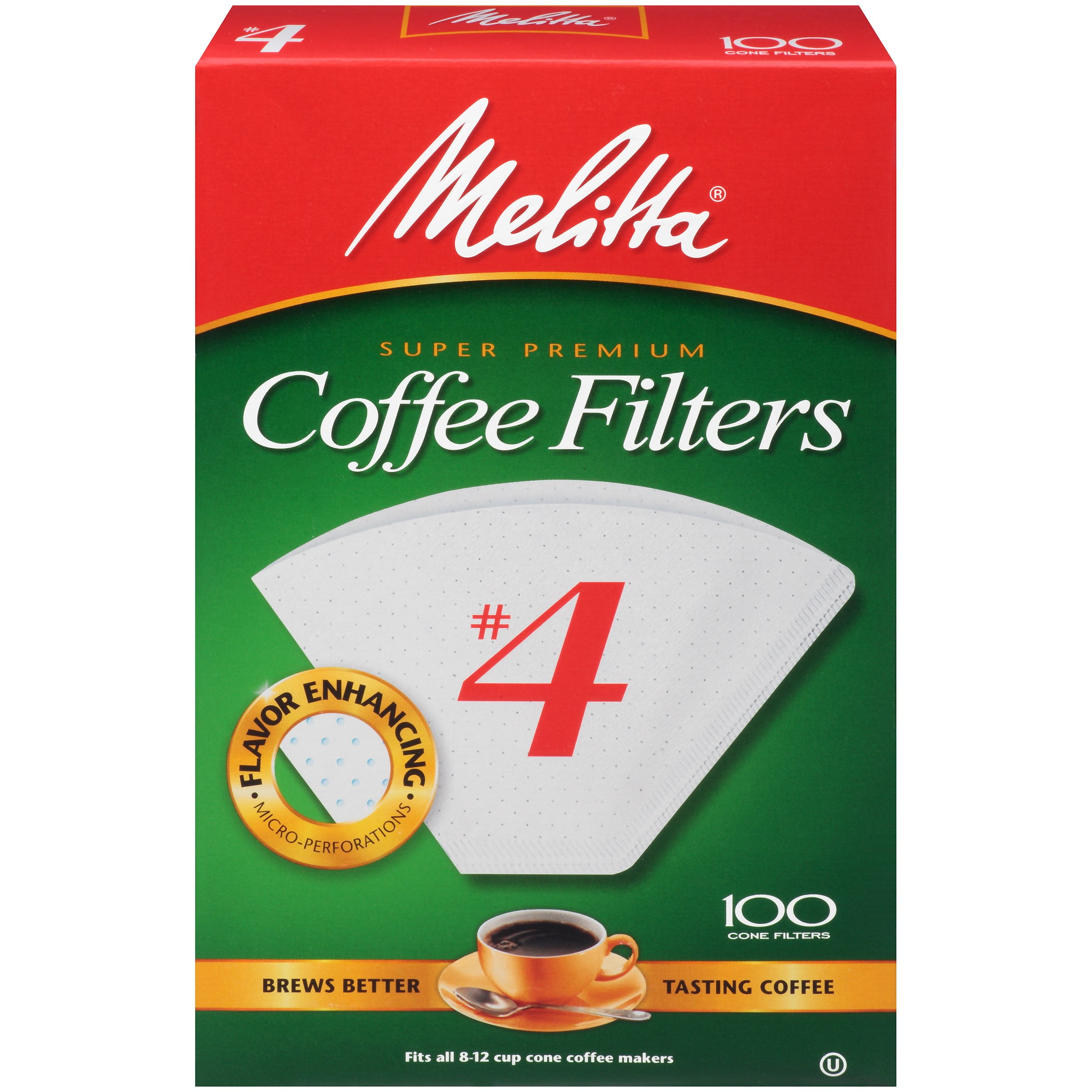 40 Count Melitta Super Premium #2 Cone Paper Coffee Filters Natural Brown 
