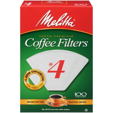 Melitta 624102, Super Premium, Coffee Filters, #4 Cone, 100 Count