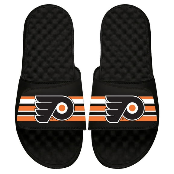 Youth ISlide Black Philadelphia Flyers Stripe Logo Slide Sandals