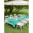 thumbnail image 3 of Outdoor Tablecloth with Umbrella Hole and Zipper, Teal Green Christmas Rectangle Table Cloth 54x80 Inch Waterproof Tablecloth, Winter Snowflake Abstract Forest Tree Picnic Table Cover for Patio, 3 of 7