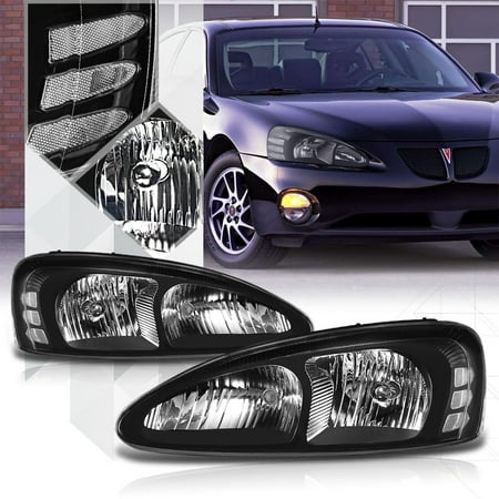 Black Housing Headlight Clear Turn Signal Reflector For 04 08 Departments