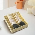 thumbnail image 3 of Caja de almacenamiento para ropa interior y calcetines, armario organizador plegable, fácil de limpiar Cuadrícula beige 7, 3 of 9