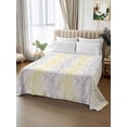 thumbnail image 2 of Yellow Gray Flat Sheet Only Twin Size, Soft Breathable Bed Top Sheets for Mattress, Pastoral Botanical Branch Aesthetics Luxury Bedding Flat Sheets for Home Hotel Bedroom Bed Protection, 2 of 9