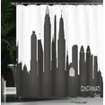 thumbnail image 4 of Ambesonne Cincinnati Shower Curtain, Details Towers Modern, 69"Wx70"L, Charcoal Grey White, 4 of 5