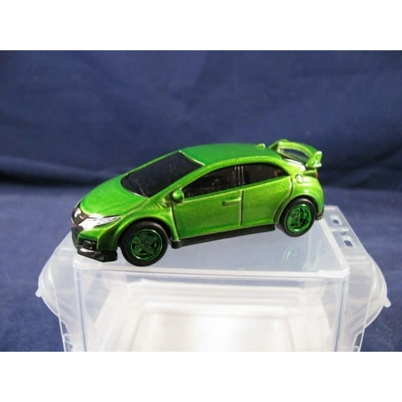 Hot Wheels GREEN 2016 Honda Civic Type R - w/Real Riders Wheel Swap
