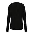 thumbnail image 6 of QUNYINEY Solid Sweater Women Crew Neck Black Ribbed Knit Pullover Tops Lightweight Long Sleeve Loose Casual Sweaters, 6 of 7