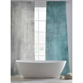 thumbnail image 5 of Abstract Vintage Sheer Curtains 96 Inches Long 2 Panels Gradient Teal Grey Color Patchwork Light Filtering Semi Sheer Window Curtains Drapes for Bedroom Living Room 52"x96", 5 of 7