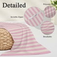 thumbnail image 3 of Pink Striped Long Body Pillow Covers, Modern Simple Farmhouse Beige Vintage Soft Throw Pillow Cases with Invisible Zipper, Decorative Pillowcase Pillows Protectors for Sofa Bed Couch 20"x60", 3 of 9