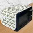 thumbnail image 1 of Oriental Green Microwave Oven Cover, Botanical Japanese Bamboo Stems Leaves Repeated Illustration on Plain Backdrop, Water Resistant Organizer with Pockets for Kitchen, 36" x 12", White, by Ambesonne, 1 of 4