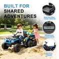 thumbnail image 6 of 24V Ride on ATV Toys, Real 2 Seater Kids ATV with 200W*2 Power Motor, Electric Car w/ 6-Wheeler Suspension, Extra Large Rear Storage Bucket, Waterproof Panel w/ Bluetooth, Music, Led Lights - Blue, 6 of 8
