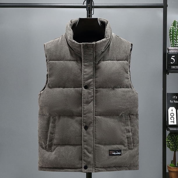 Chaleco de hombre, chaqueta de algodón con cuello de pana, chaqueta de moda, chaleco cálido, chaleco de hombro