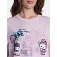 thumbnail image 4 of Hello Kitty Women's Printed Embroidered Tee with Short Sleeves, Sizes XXS-4X, 4 of 5
