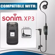 Sonim Klein Curl Wired PTT Headset for XP3 Phone