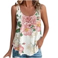 thumbnail image 2 of Puntoco Tops sin mangas para mujer Camiseta sin mangas holgada informal de verano con cuello redondo y estampado a la moda para mujer, 2 of 5