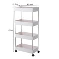 thumbnail image 3 of Estante De Piso Estante De Almacenamiento De Múltiples Capas Soporte De Carrito Estante De Almacenamiento Móvil Organizador Con Ruedas Para Cocina Dormitorio Baño Noticed HA027801-01, 3 of 6