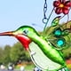 thumbnail image 4 of Adorno de campana de colibrí con alas de flores, colibrí de cristal pintado a mano, 4 of 5