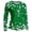 Green, variant on St Patricks Day-Stylish Casual Women'S Printed Long Sleeve Round Neck Tee Top For Everyday Wear
