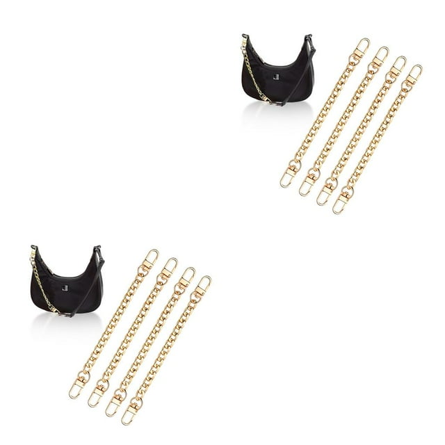 Xingzhi 4Pcs Bags Chains Women Replacement Gold Metal Belt Removable Adjustable Hardware Purse Straps Handles Shoulder Messenger 2Set