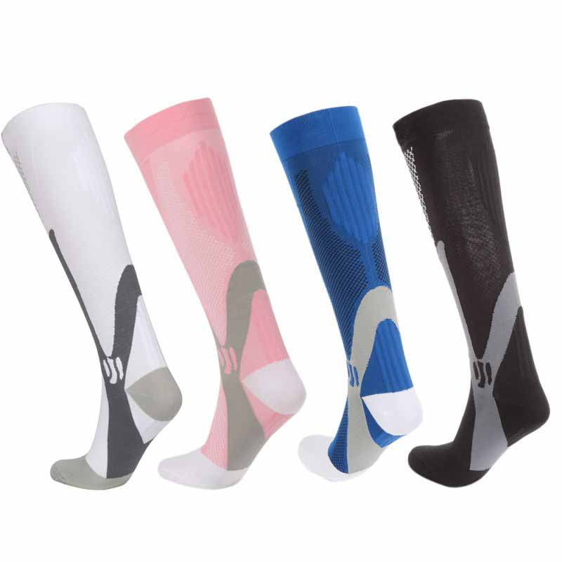 2 Pairs 30-40 mmhg Compression Socks Sports Calf Shin Leg Fitness Running Socks 