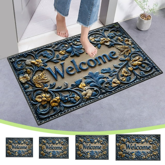 Sentmoon Tapis Lavables pour Chambre Simulation Vision Tapis d'Entrée Tapis de Porte de Salle de Bain Tapis de Sol à l'Entrée de la Salle de Bain pour Garage, Patio, RV, Camping