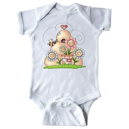 

Inktastic Spring Beehive with Bumble Bee and Flowers Gift Baby Boy Bodysuit