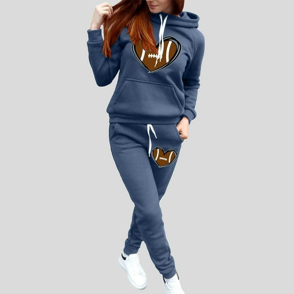 MKLEKYY Womens Jeans Tracksuit for Women 2 Piece Outfits Workout Sets Tracksuit Long Sleeve Hooded Jogger Pant Matching Set Pantalon Coton Noir Women