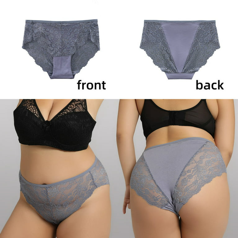 Cinvik Womens Sexy Lace Underwear High Waisted Cheeky Bikini Panties,  Seamless Soft Strecth Briefs Black 6 Packs 