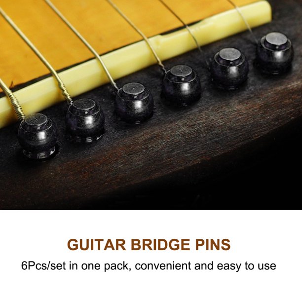 VGEBY 6 Unids/Set Clavijas de Puente de Guitarra, Clavijas de Puente de Latón para Guitarra Acústica, Clavijas de Puente de Guitarra, Piezas de Repuesto para Guitarras Populares7 * 4 * 1cm-Negro) Khall Tendencias