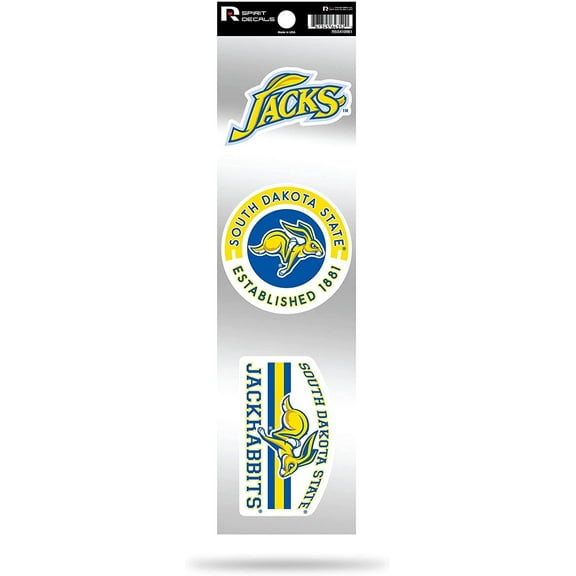 Rico Industries NCAA South Dakota State Jackrabbits 3-Piece Retro Spirit Decals