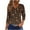 Brown#1, variant on Feancey Big Deal Days 3/4 Sleeve Henley Tops for Women 2025 Trendy Sequin Print Loose Tunics Spring Dressy Casual Button Up V Neck Blouses Pullover Top Purple S