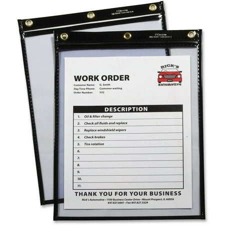 Game Ticket Holder - C-Line Heavy-Duty Super Heavyweight Plus Shop Ticket Holders, Black, 9 x 12, 15/BX