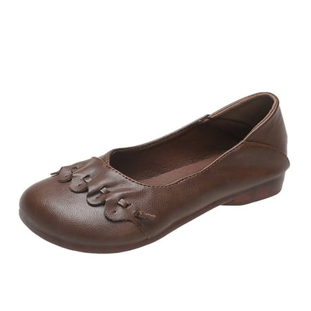 

QYZEU Womens Calf High Boots formal Sandals With Arch Support Ladies Fashion Solid Color Leather Lace Breathable Shallow Flat Casual Shoes