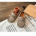thumbnail image 5 of GJSYRH Toddler Boys Girls Loafer Shoes Soft Suede Leather Slip On Moccasin Flat Boat Dress Shoes School Daily Walking Shoes Khaki 2.5-3 Years, 5 of 5