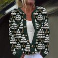 thumbnail image 3 of Women's Ugly Christmas Sweater Funny Santa Print Cardigan Open Front Button Down Long Sleeve Knitted Coat, 3 of 3