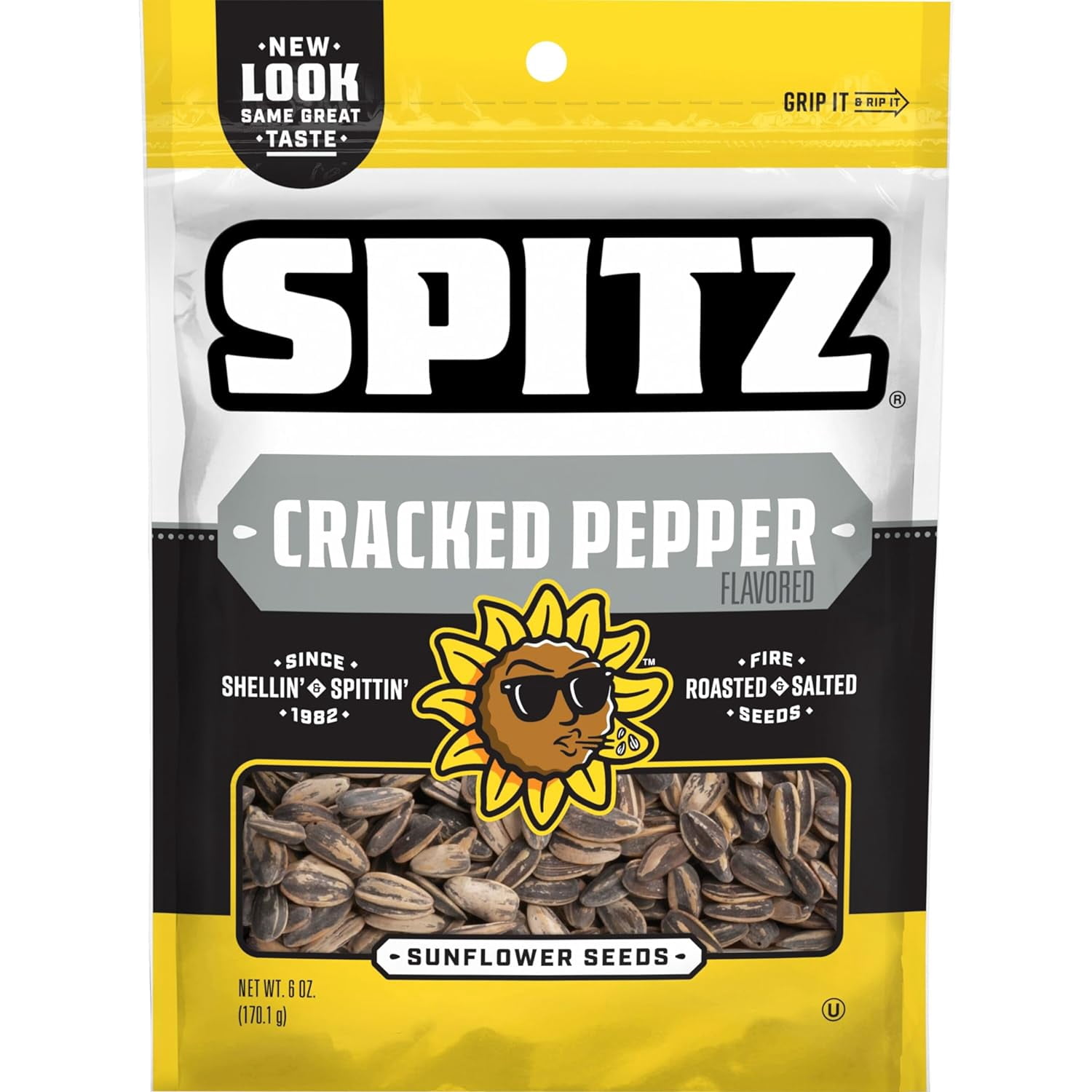 Spitz Cracked Pepper Sunflower Seeds, 6 oz (Pack of 9)